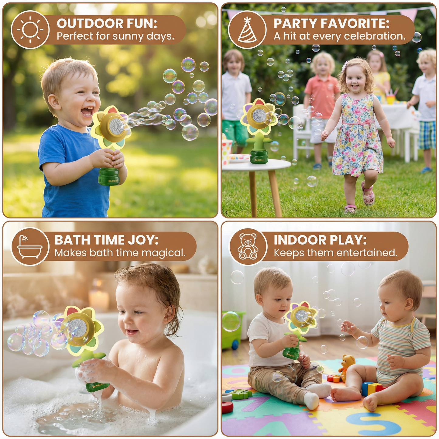 Head-Shaking Bubble Flower Toy for Kids