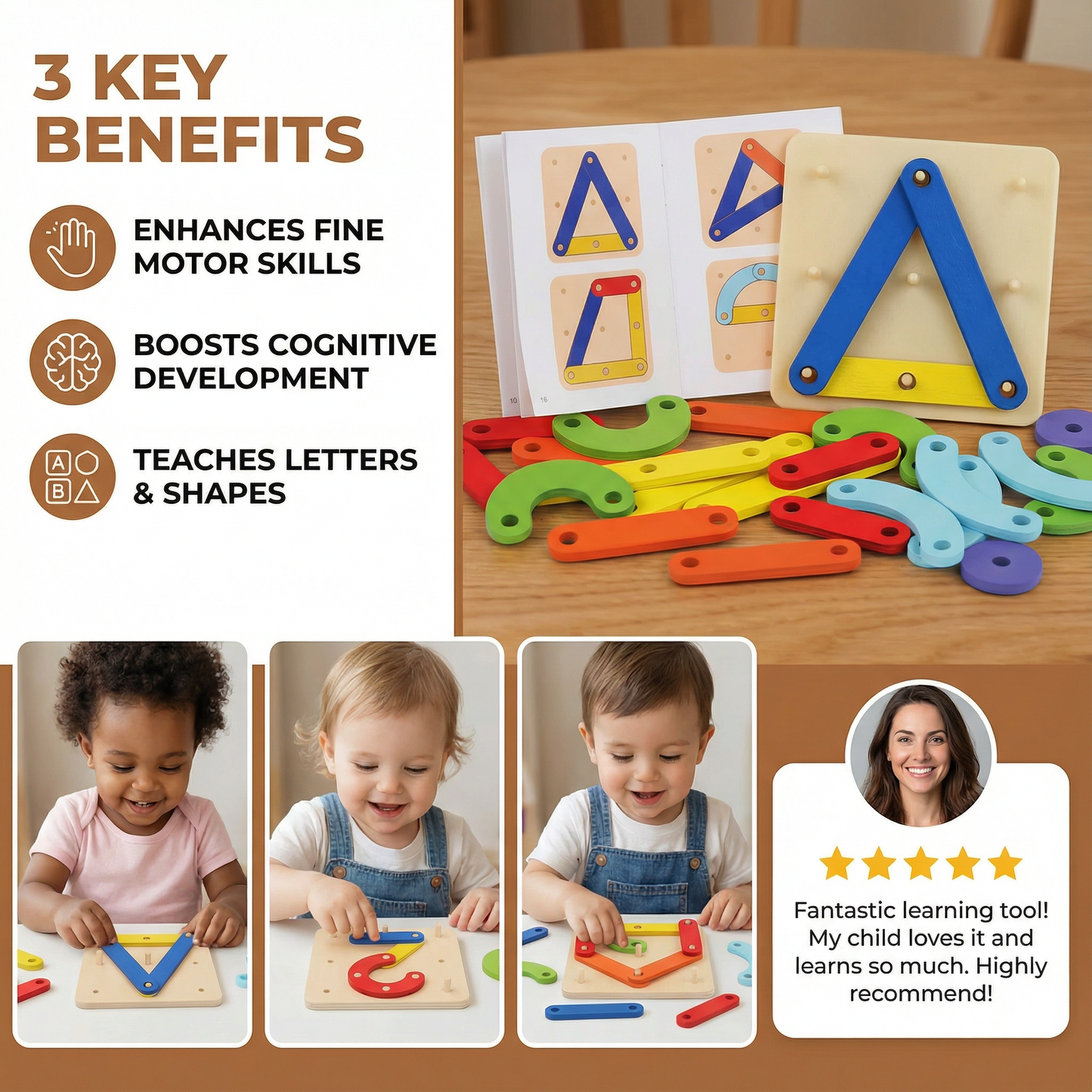 Creative Learning Board for Letters, Numbers and Shapes