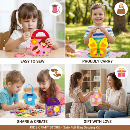 Safe Felt Bag Sewing Kit for Kids