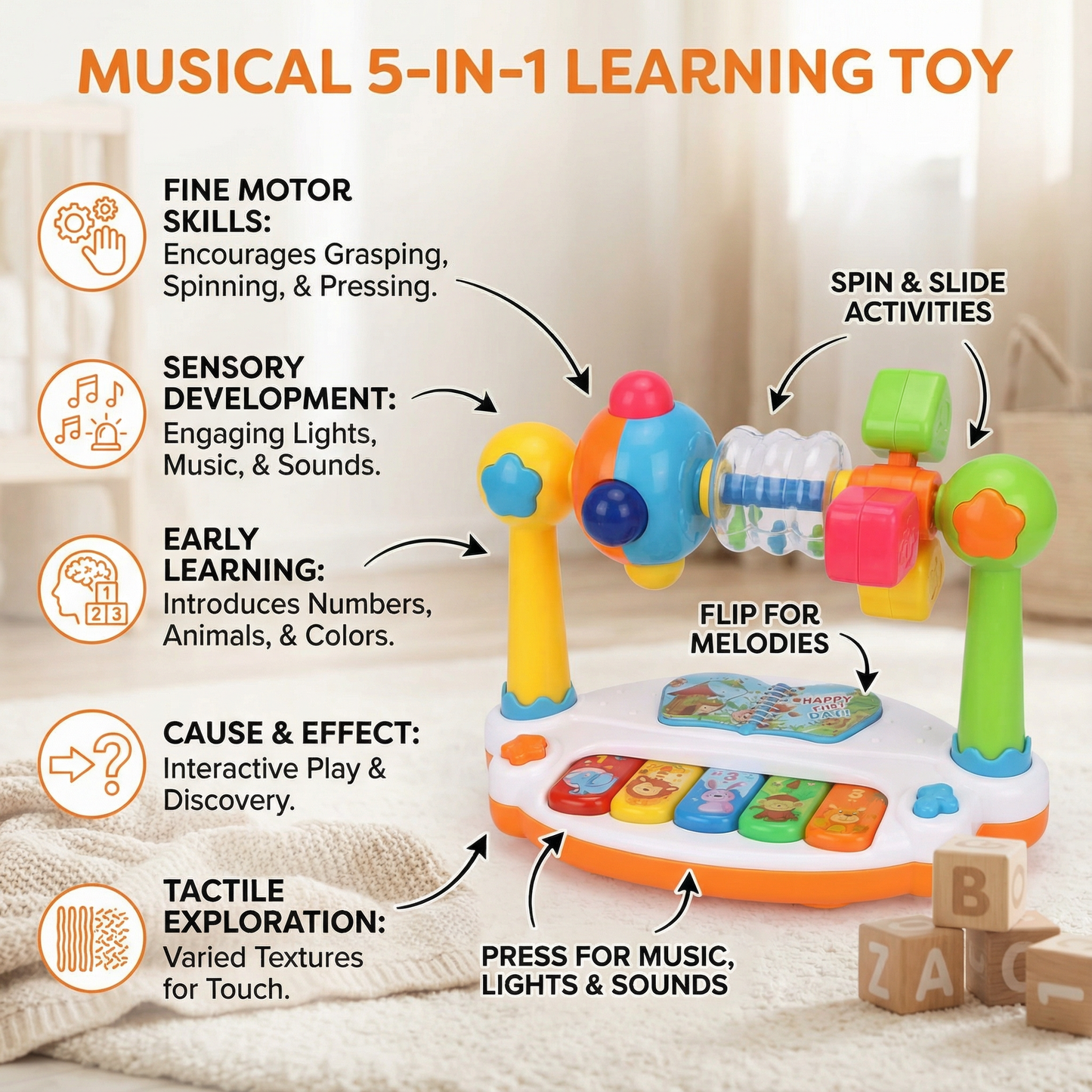 Musical 5-in-1 Learning Toy for Babies