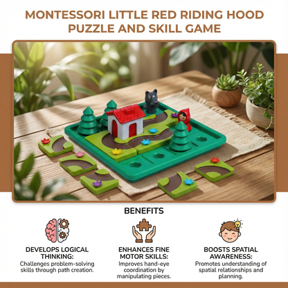 Montessori Little Red Riding Hood Puzzle and Skill Game
