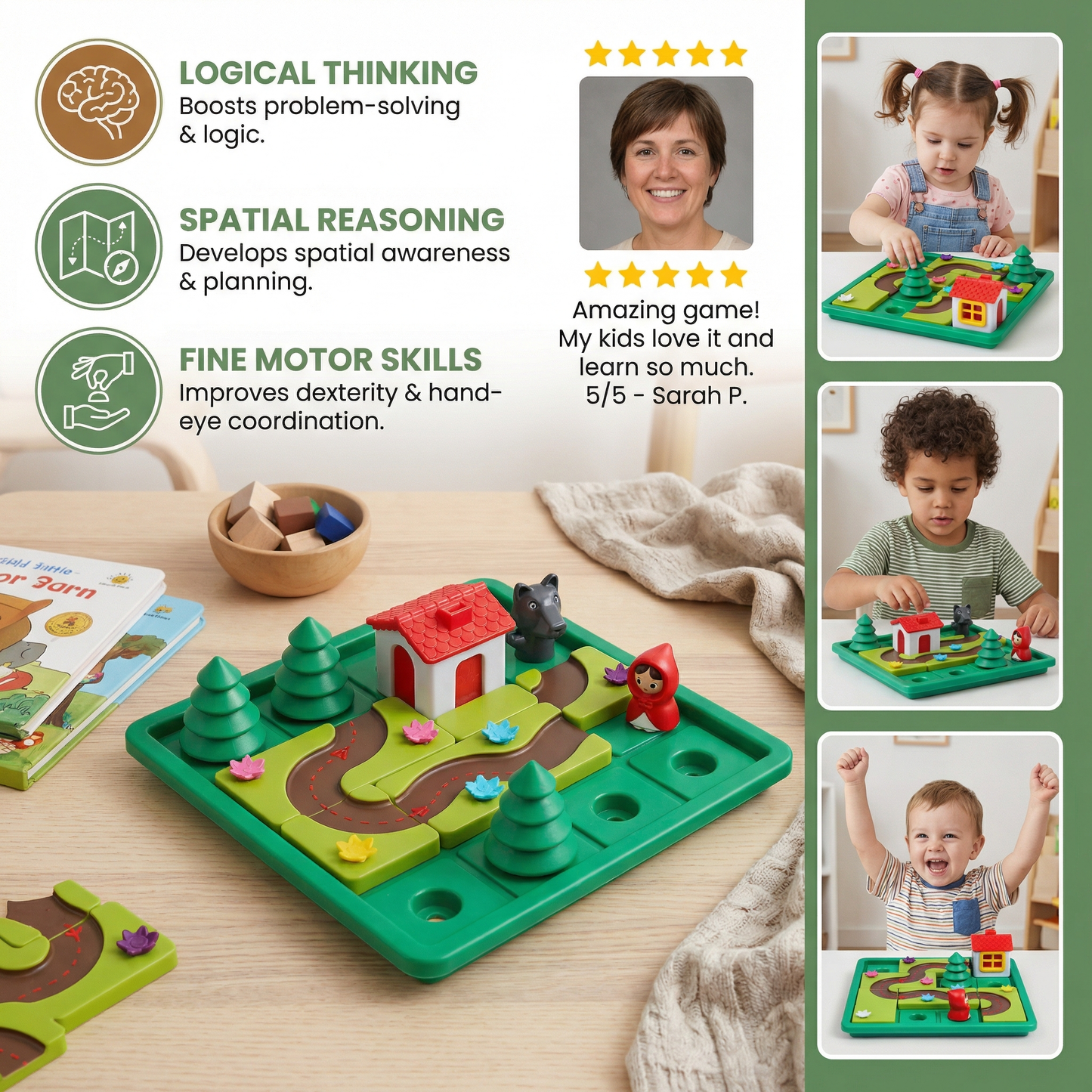 Montessori Little Red Riding Hood Puzzle and Skill Game