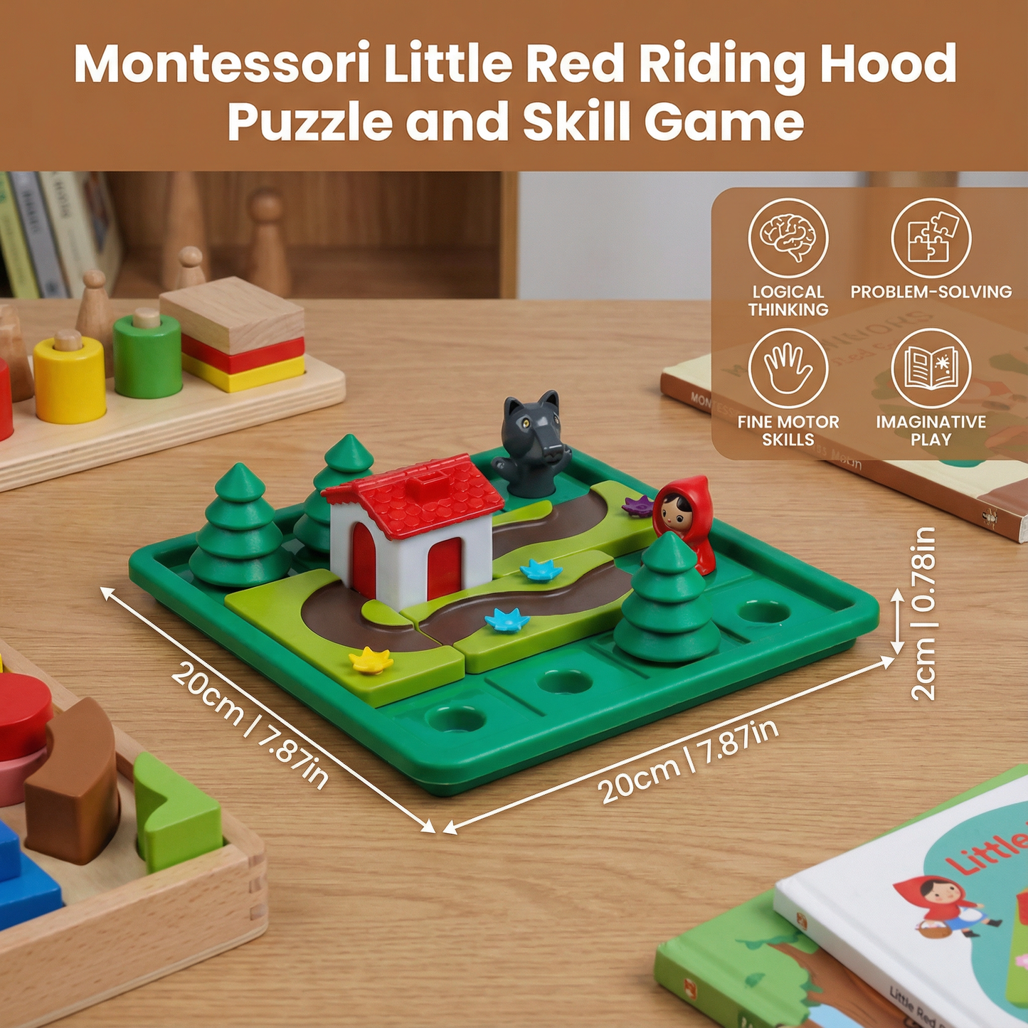 Montessori Little Red Riding Hood Puzzle and Skill Game