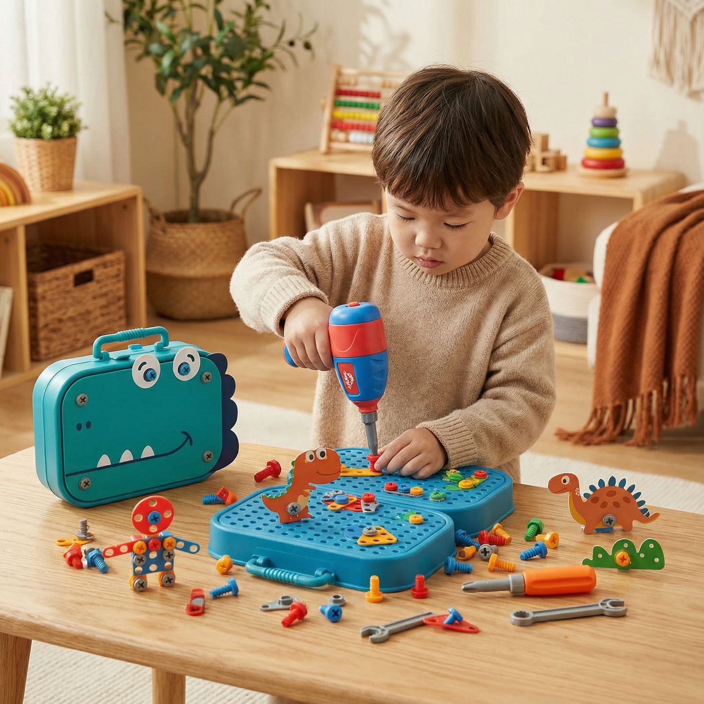 Dino Craftsman Construction Play Set for Kids