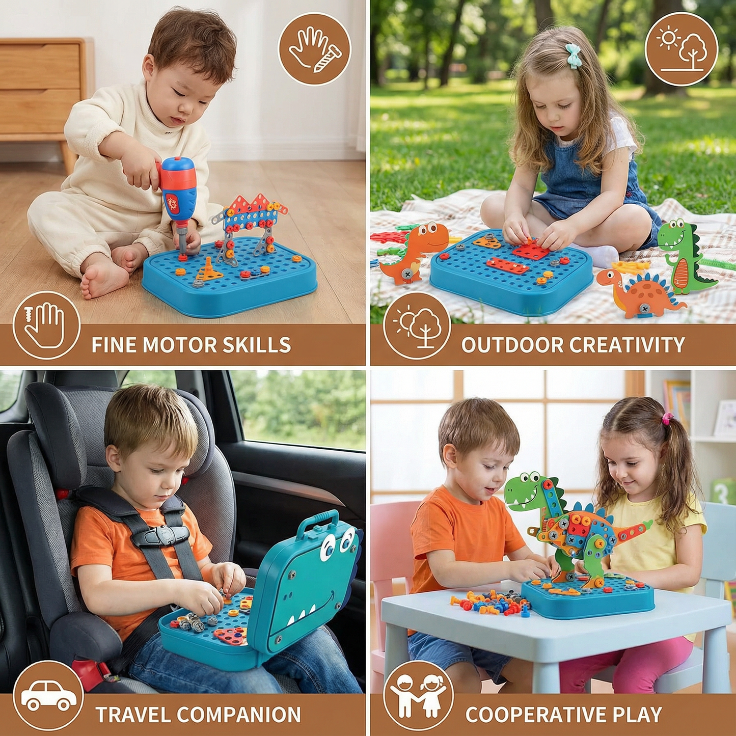 Dino Craftsman Construction Play Set for Kids