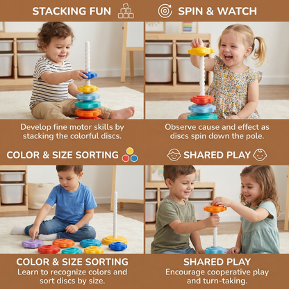 Rainbow Spin and Color Tower Toy
