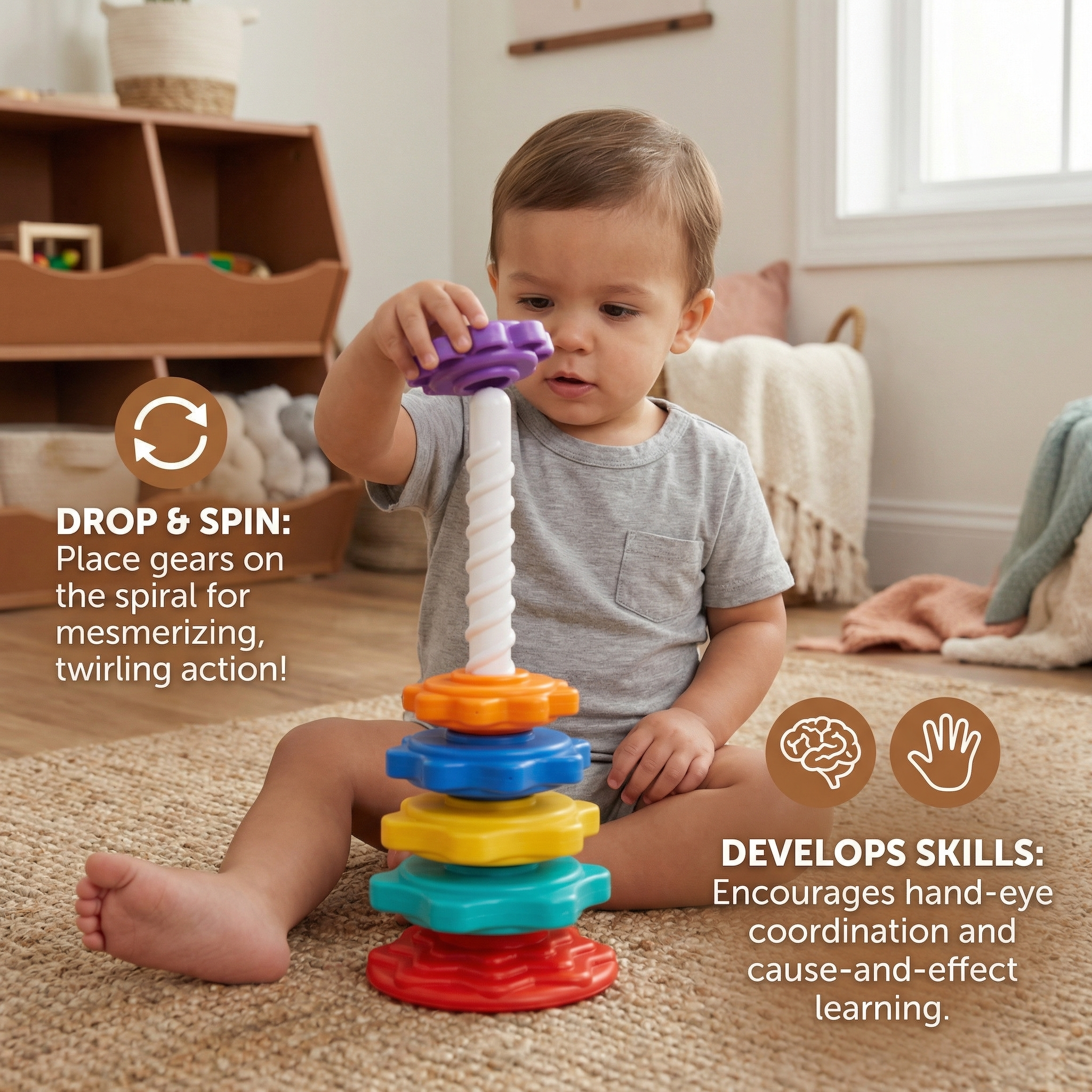 Spinning Color Learning Tower for Toddlers