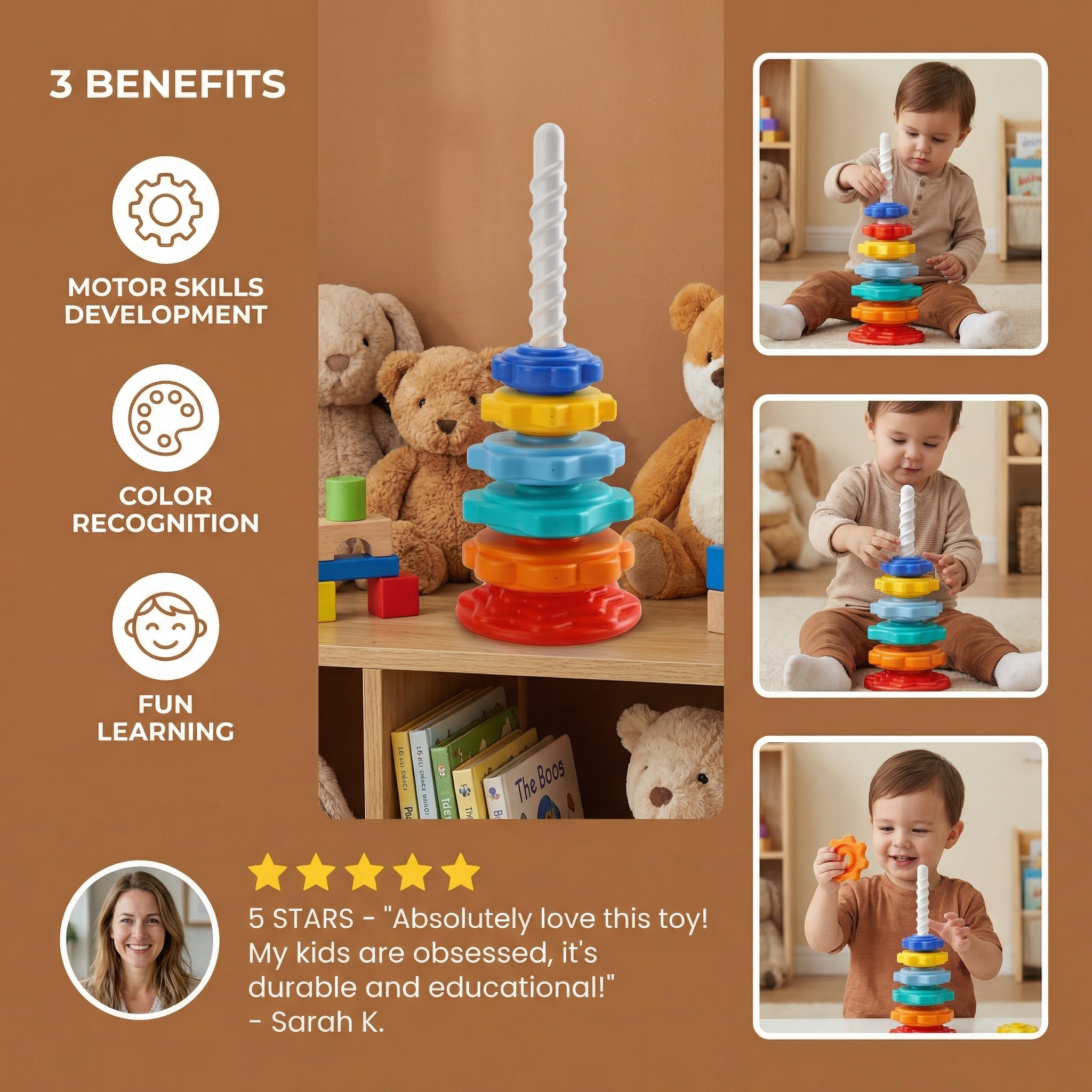 Spinning Color Learning Tower for Toddlers