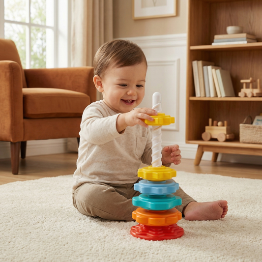Rainbow Spin and Color Tower Toy