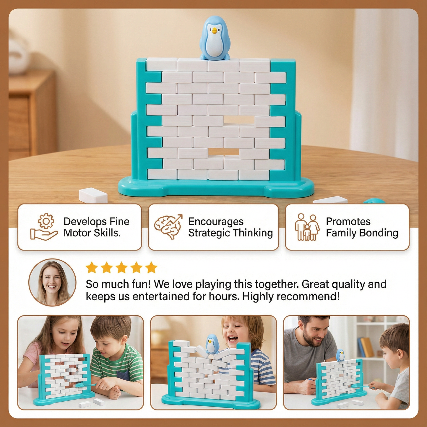 Penguin Ice Wall Balance Family Game
