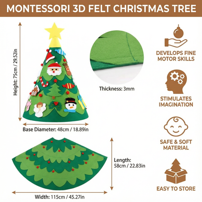 Montessori 3D Felt Christmas Tree