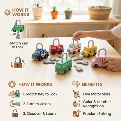 Montessori Key and Lock – Patterns & Colors Toy