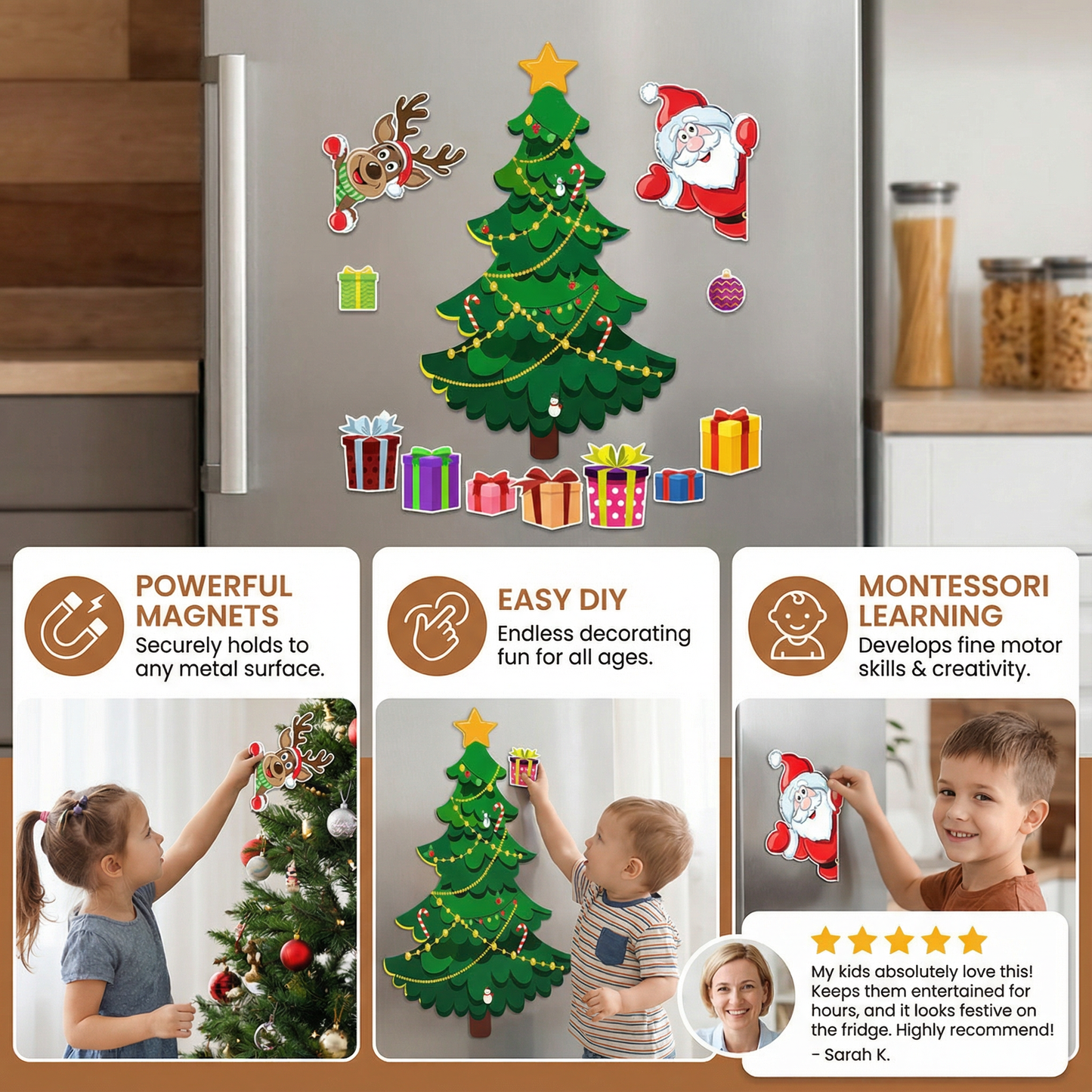 Christmas Montessori Magnetic Sticker Set for DIY Decorating