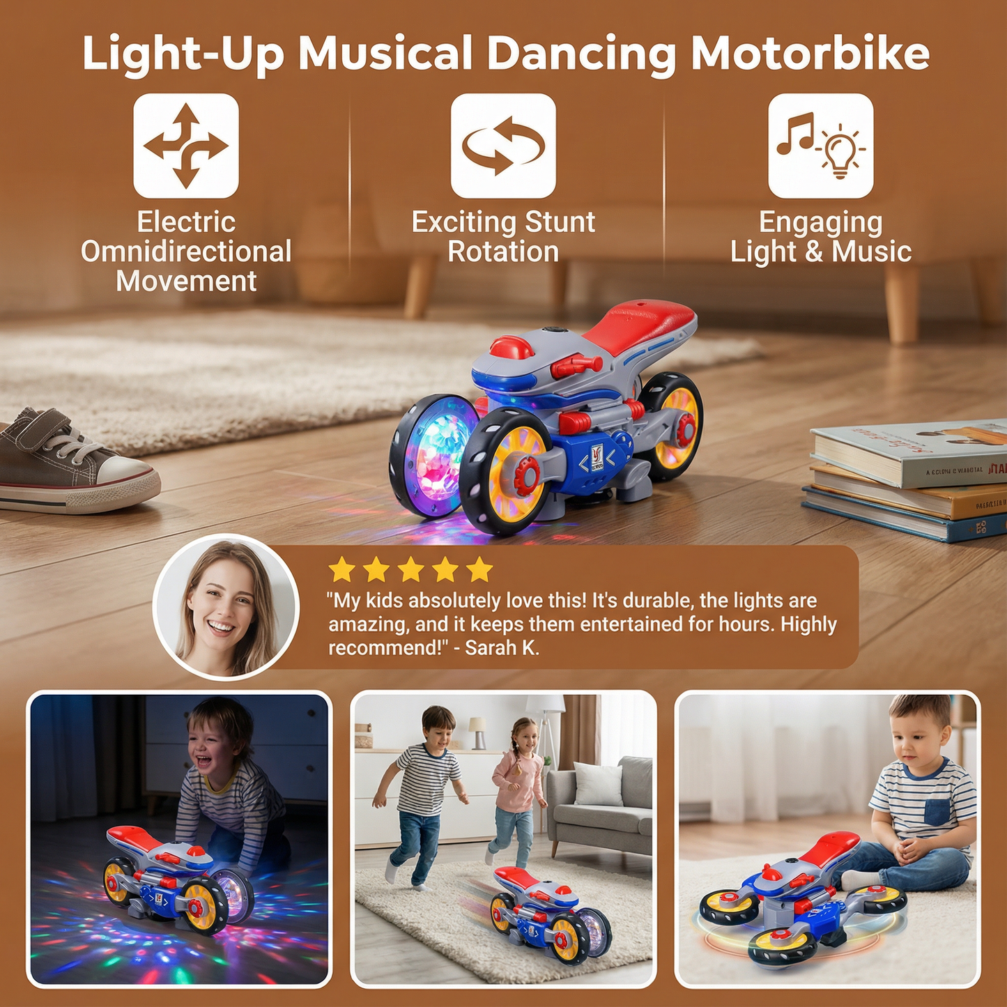 Light-Up Musical Dancing Motorbike