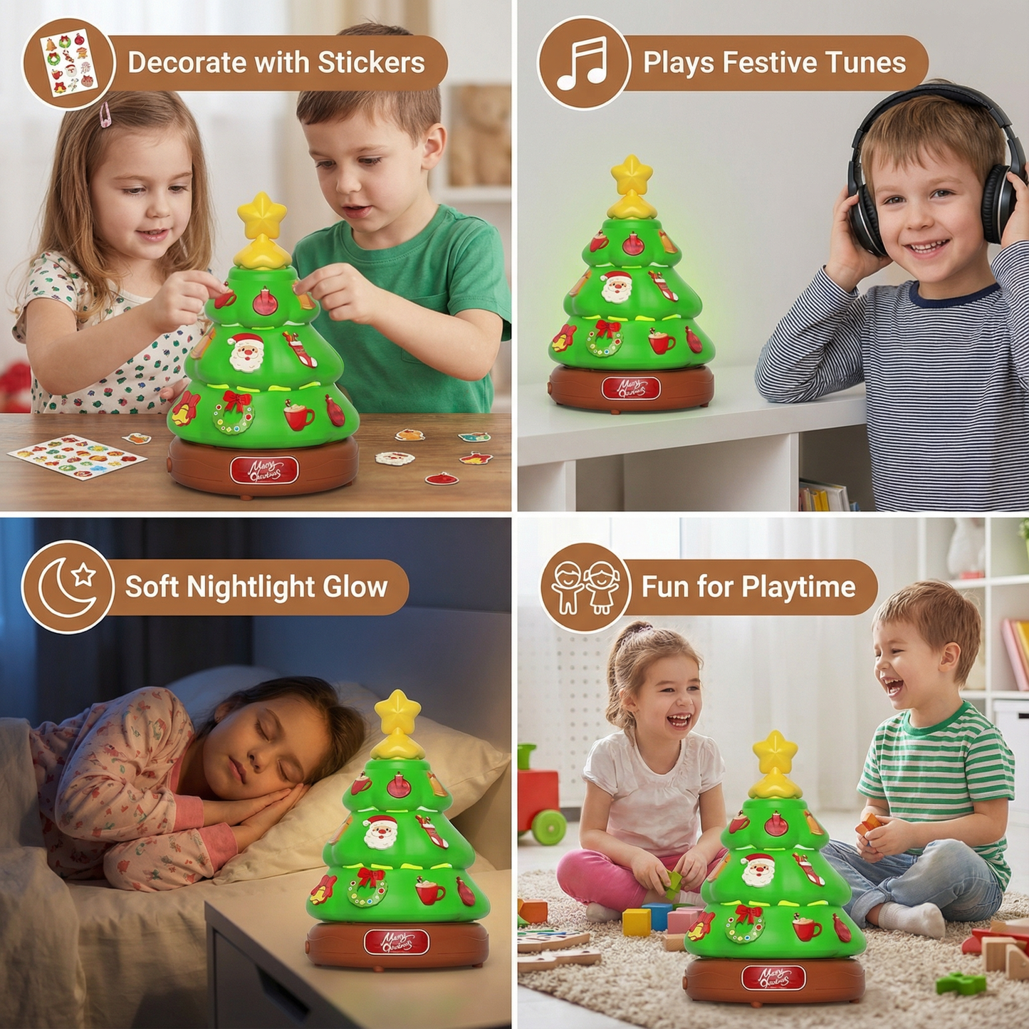 Music Bubble Christmas Tree with Stickers for Decorating