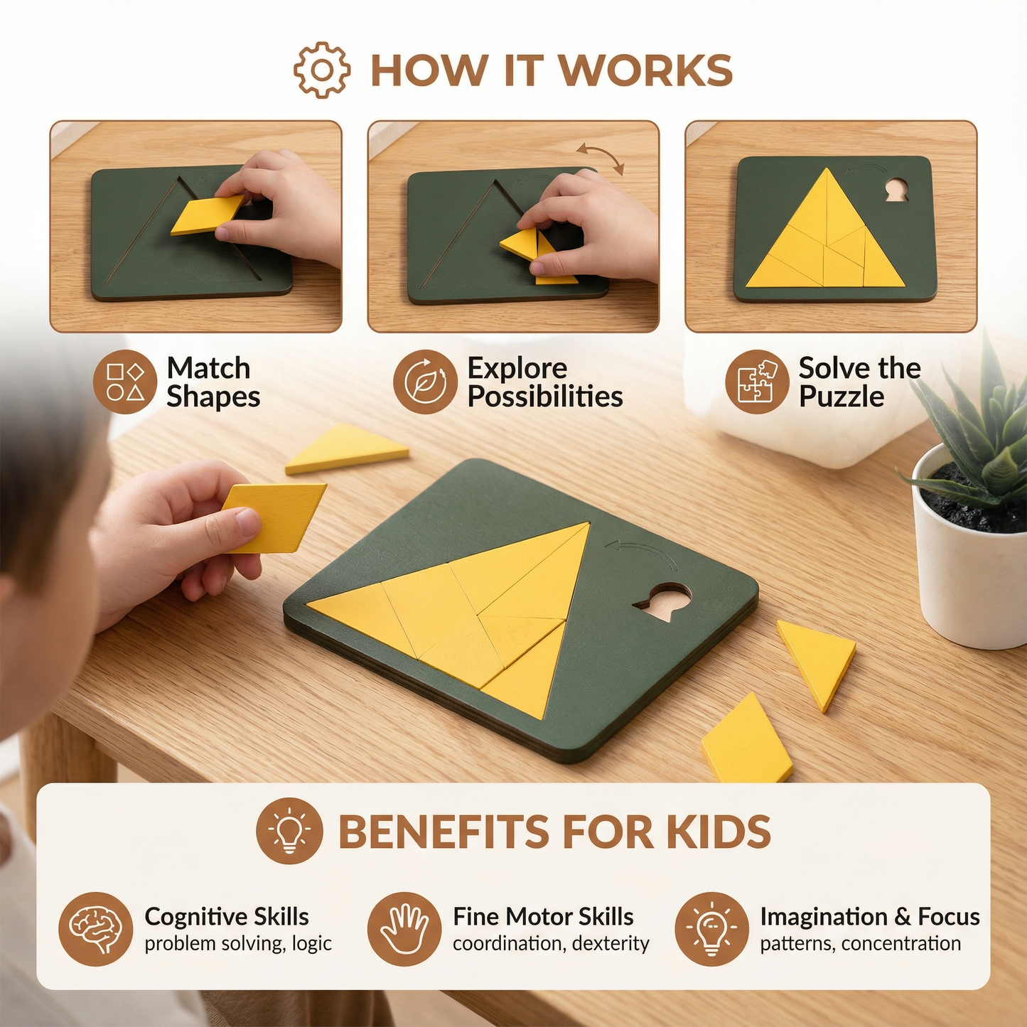 Wooden Tangram Puzzle Game