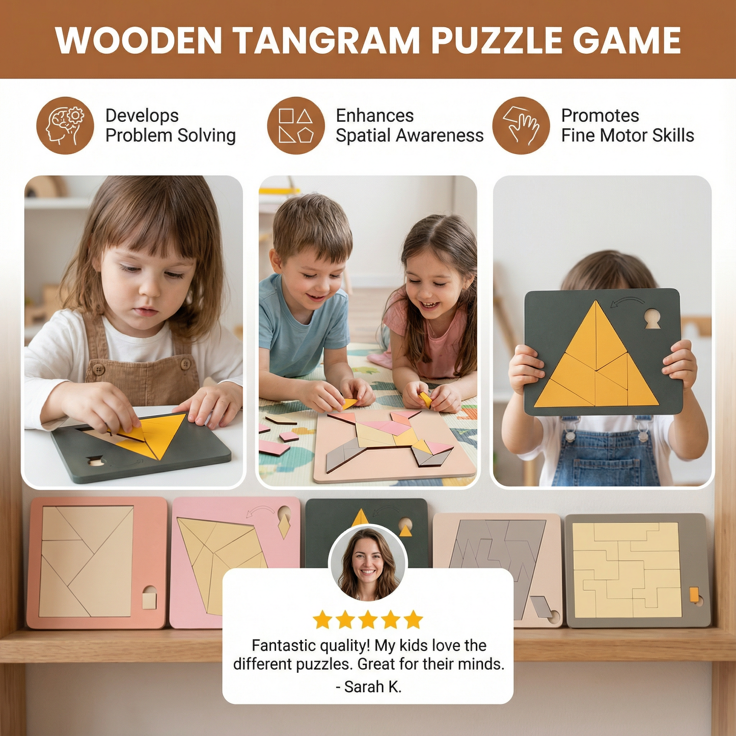 Wooden Tangram Puzzle Game