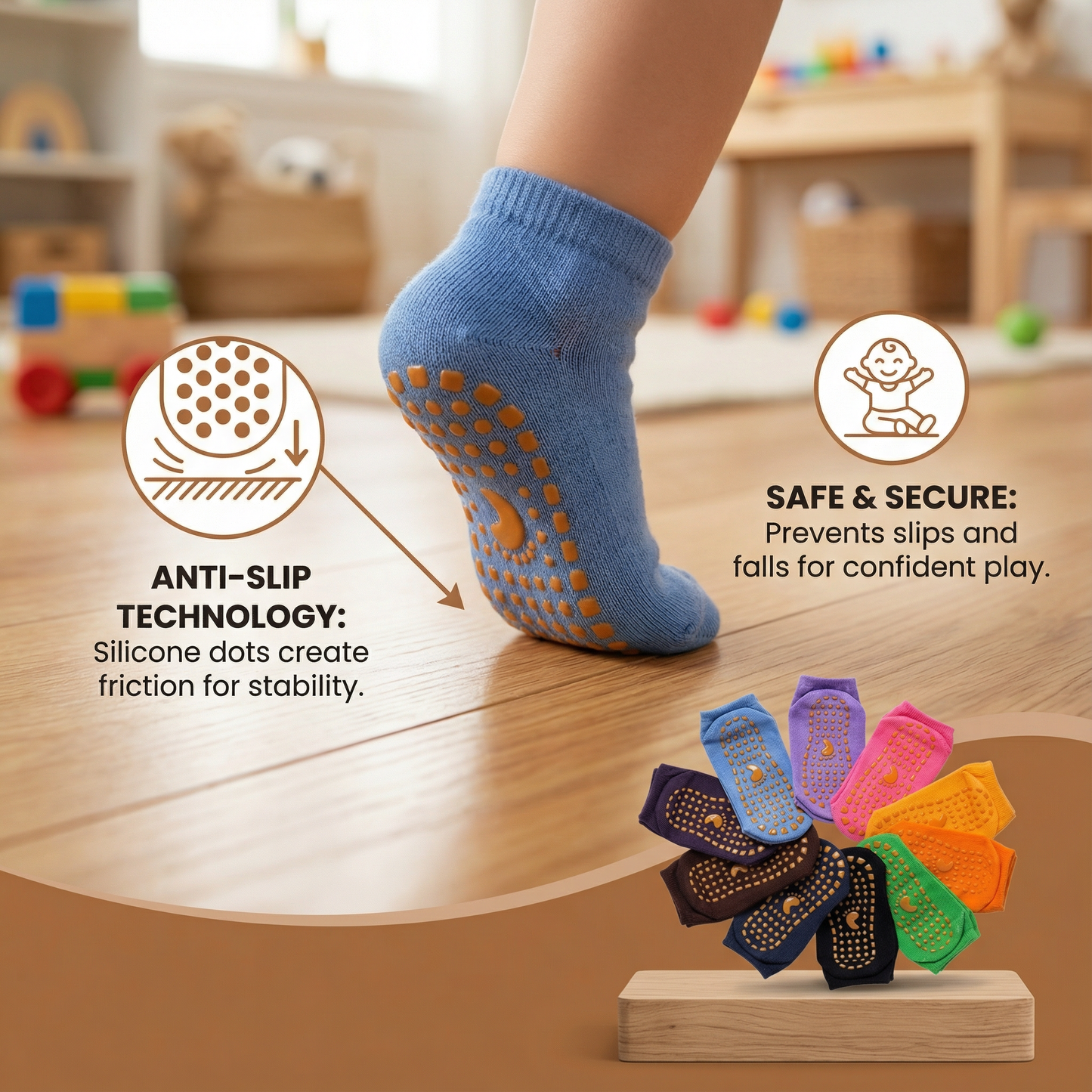 Safe Anti-Slip Socks For Children