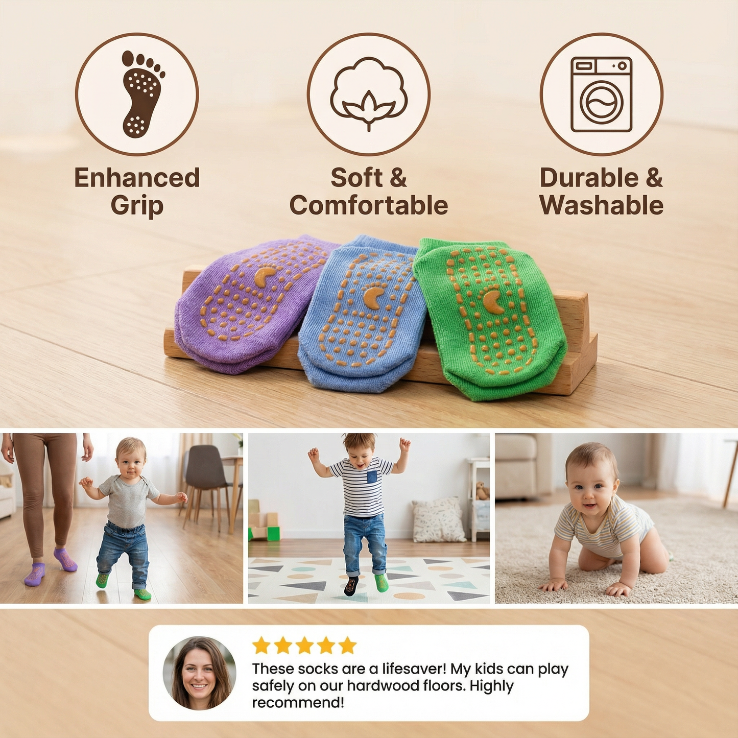 Safe Anti-Slip Socks For Children