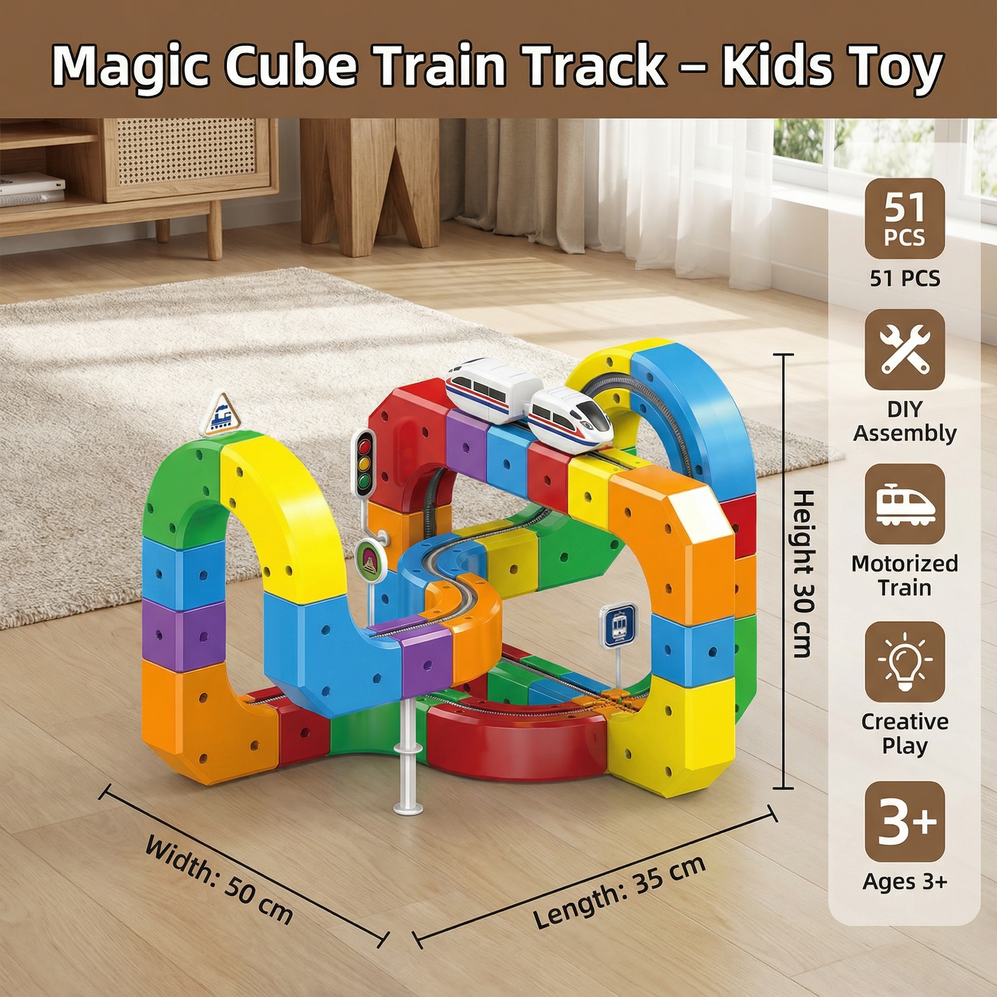 Magic Cube Train Track – Kids Toy