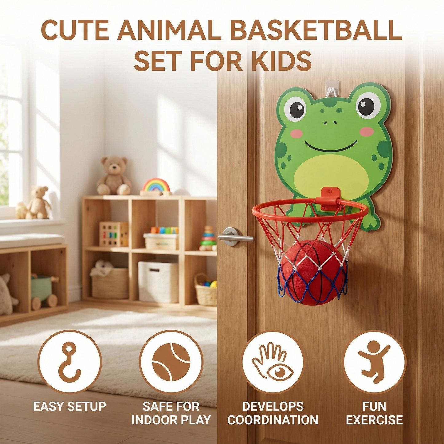 Cute Animal Basketball Set for Kids
