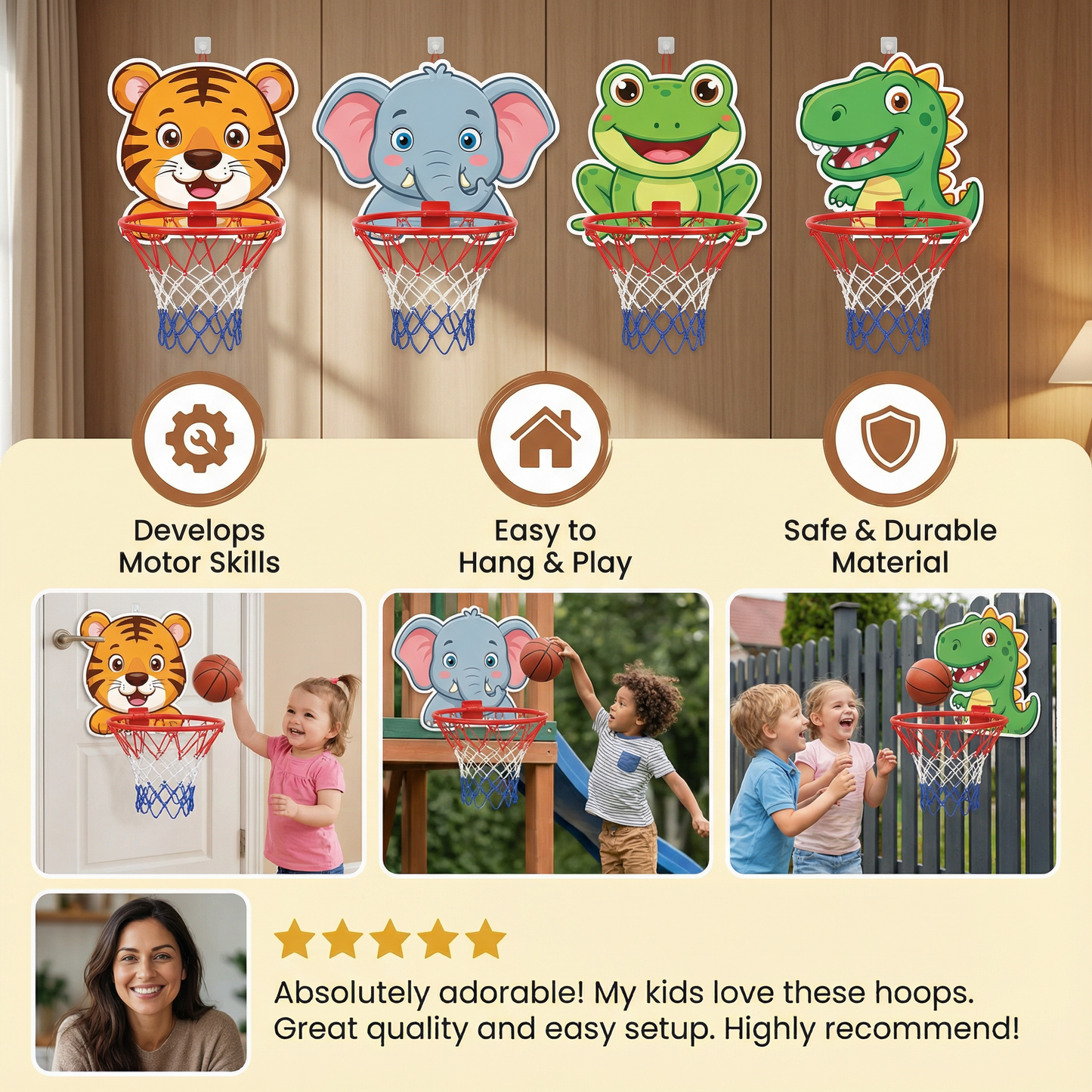 Cute Animal Basketball Set for Kids