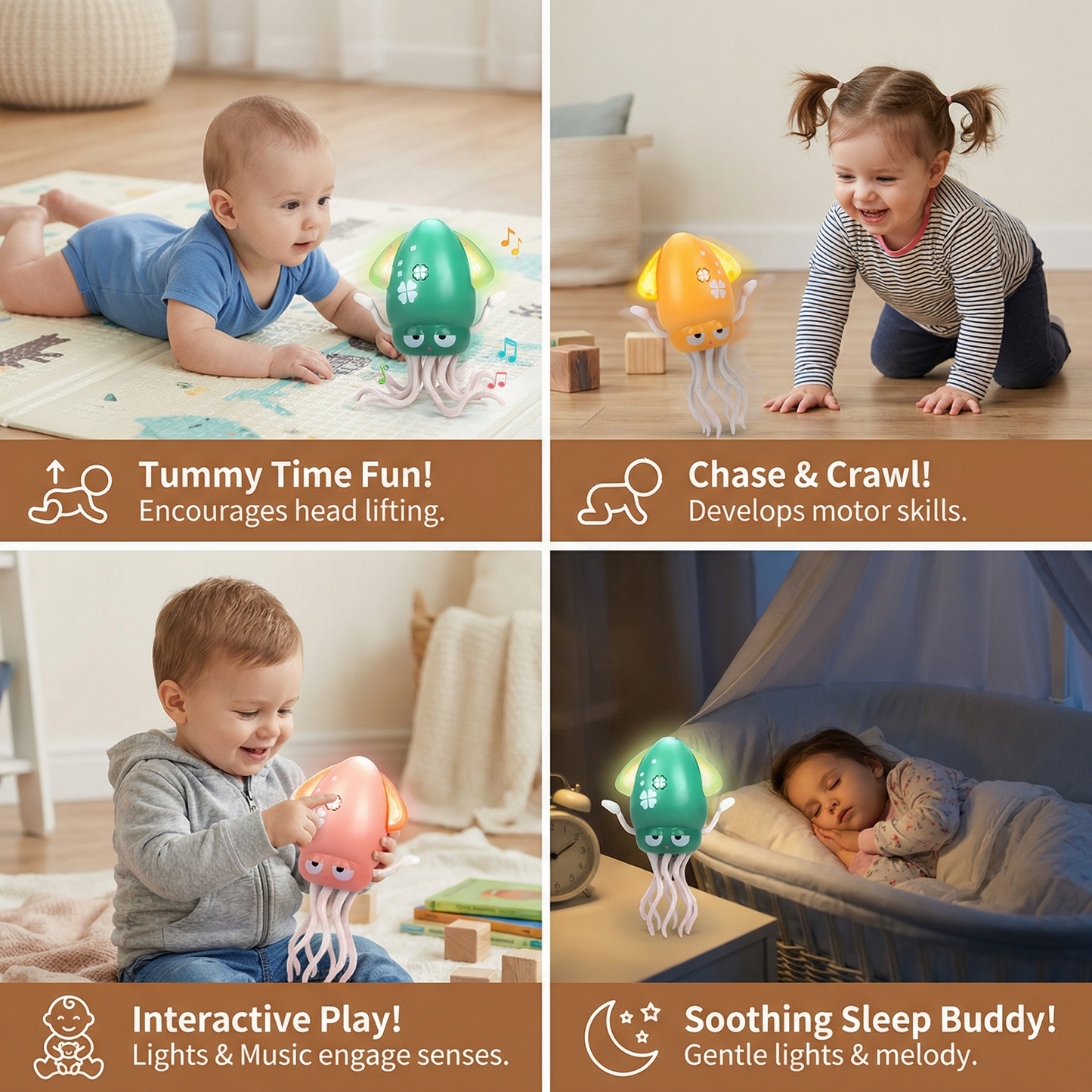 Dancing Squid Tummy Time Toy