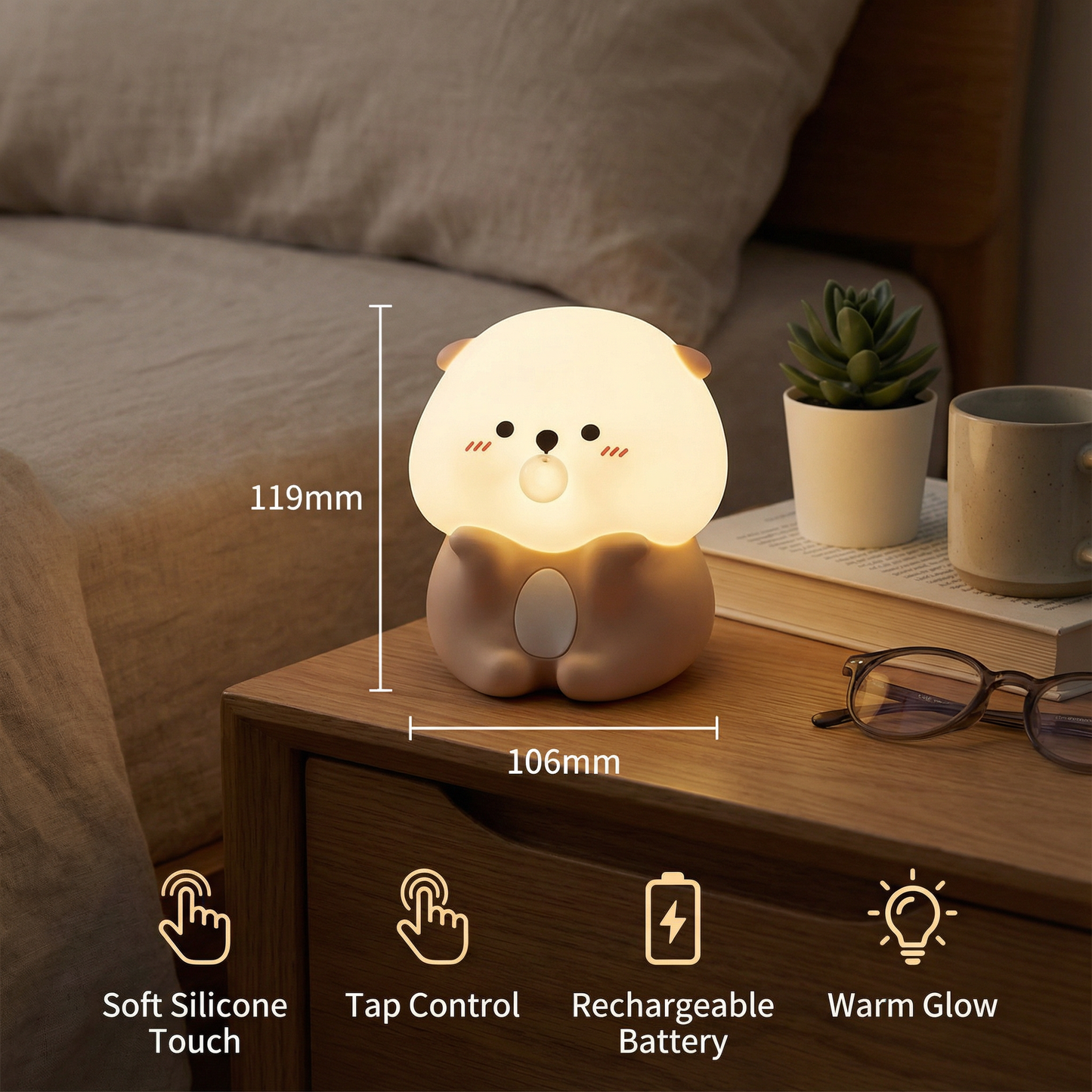 Adorable Bubble-Blowing Otter Silicone Night Lamp