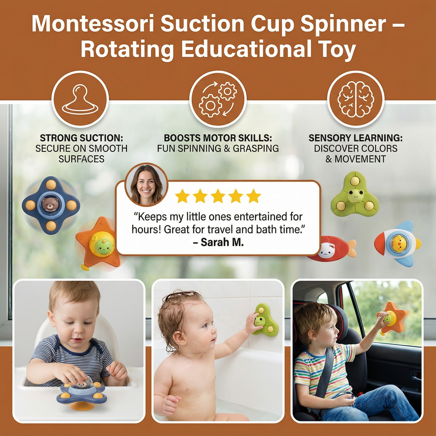 Montessori Suction Cup Spinner – Rotating Educational Toy