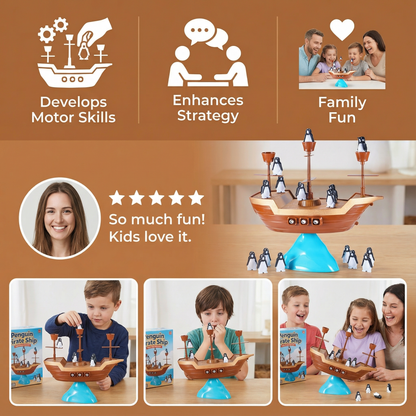 Penguin Pirate Ship Balance Game