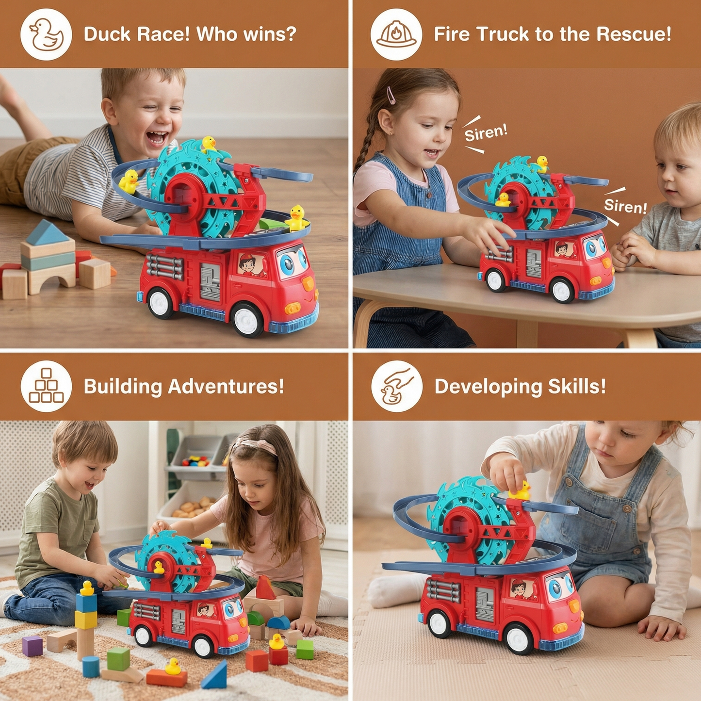Firefighter Duck Slide Car