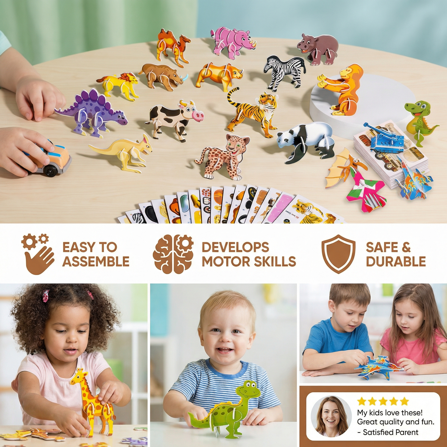 3D Cartoon Puzzle Set for Children