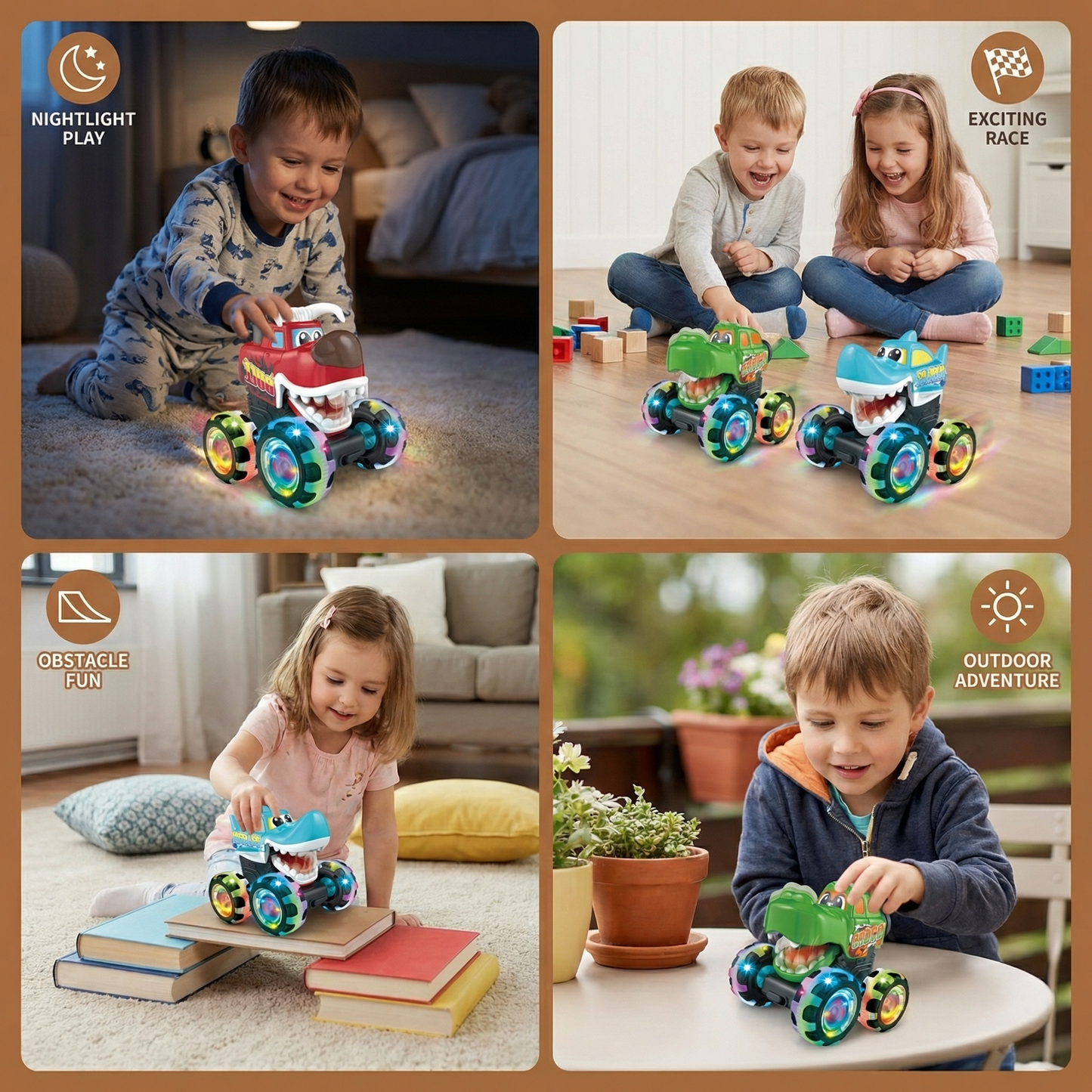 Luminous monster truck toy cars