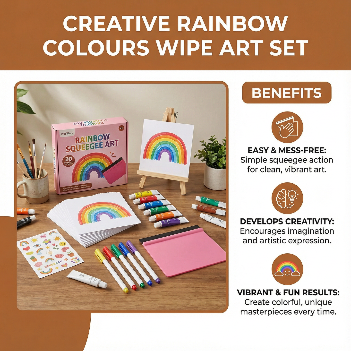 Creative Rainbow Colours Wipe Art Set