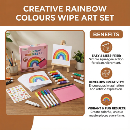 Creative Rainbow Colours Wipe Art Set