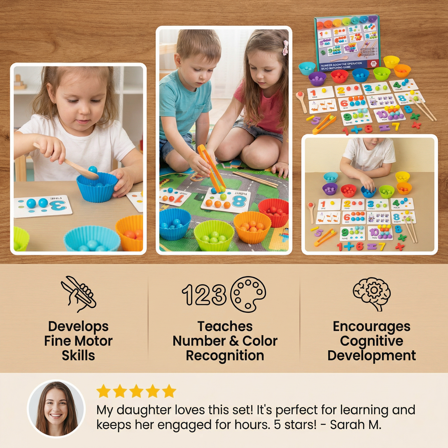 Montessori Ball Number and Colour Sorting Set for Learning to Count