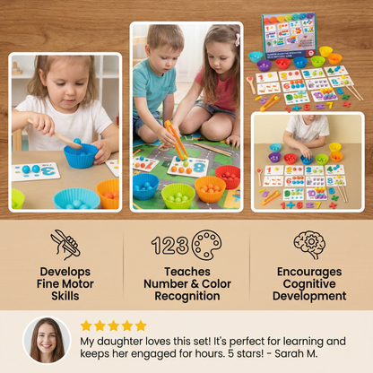 Montessori Ball Number and Colour Sorting Set for Learning to Count