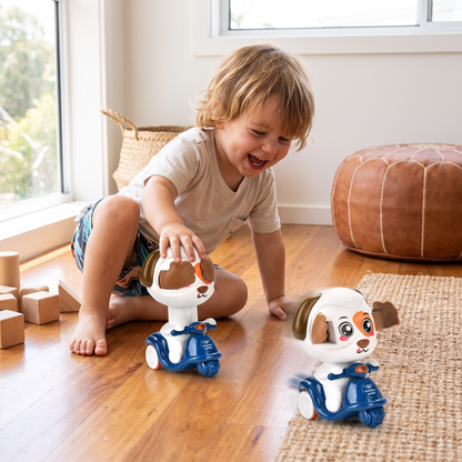 Press & Go Animal Motorcycle Toy – Cute Hide-and-Seek Character Car